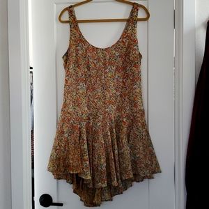 Women's floral asymmetrical hem dress